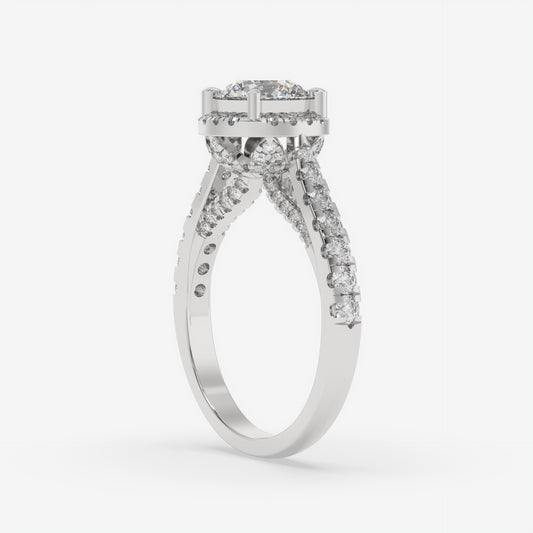 Aurora Halo Split-Shank Engagement Ring - Round