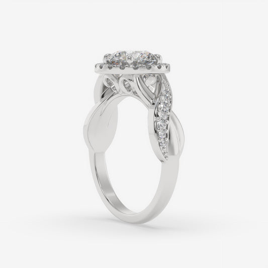 Celestial Twist Halo Ring - Round