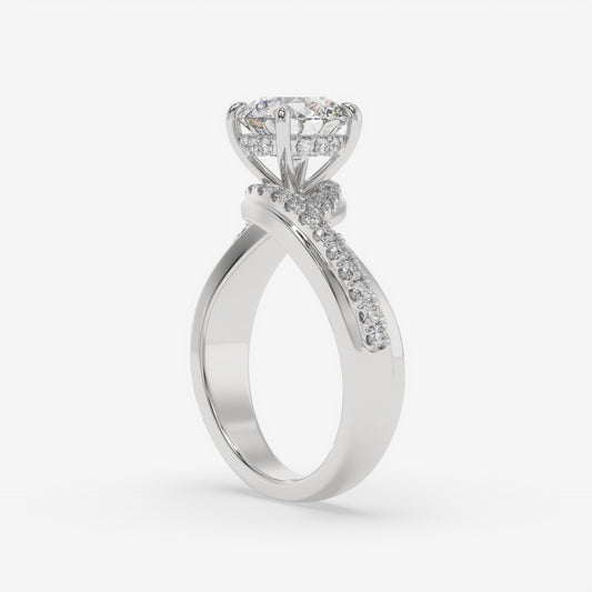 Celestia Twisted Shank Engagement Ring - Round