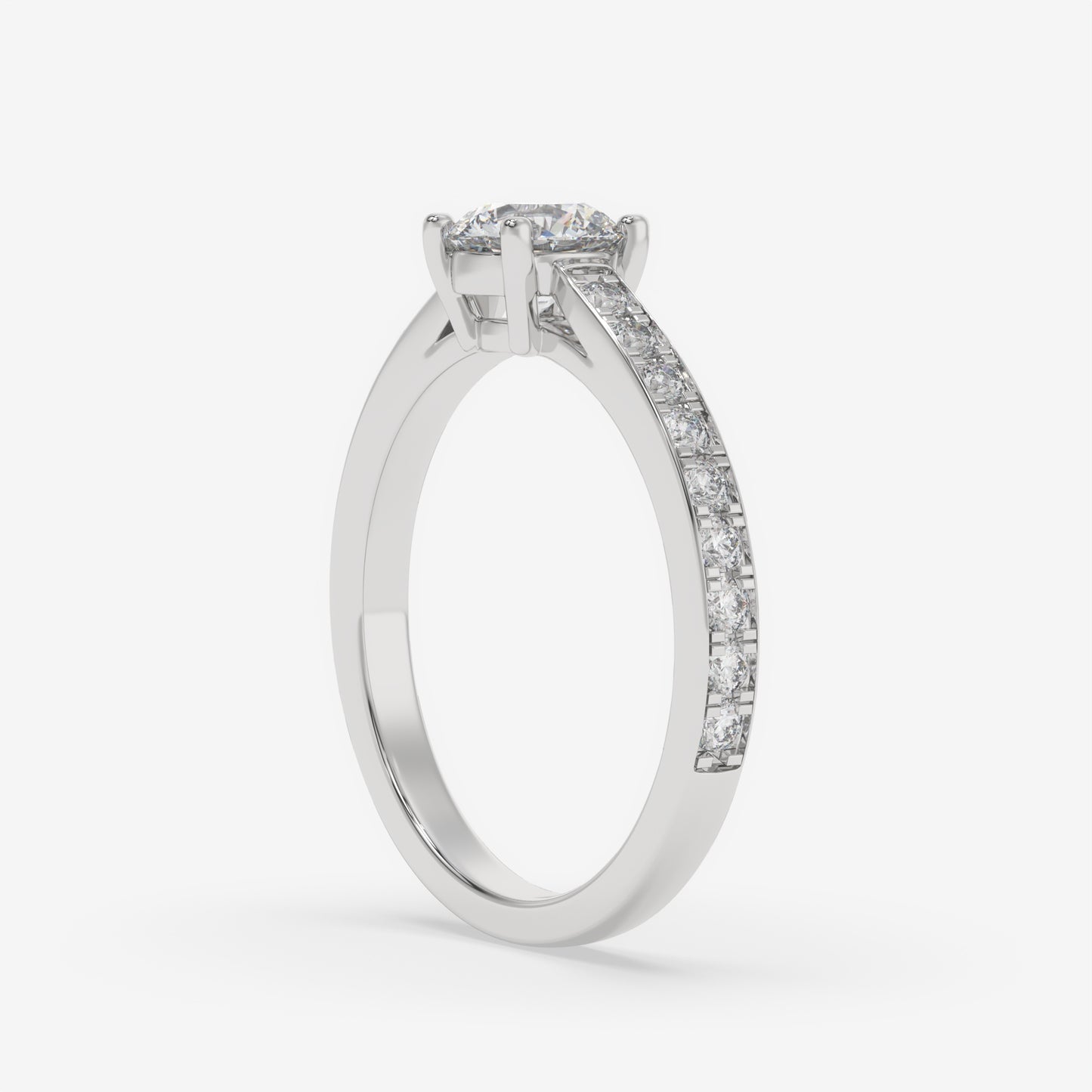 Channel-Set Diamond Engagement Ring - Round