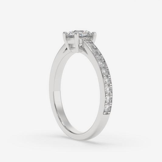 Channel-Set Diamond Engagement Ring - Round