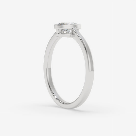 Oval Bezel-Set Solitaire Ring