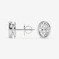 Oval Bezel-Set Diamond Stud Earrings