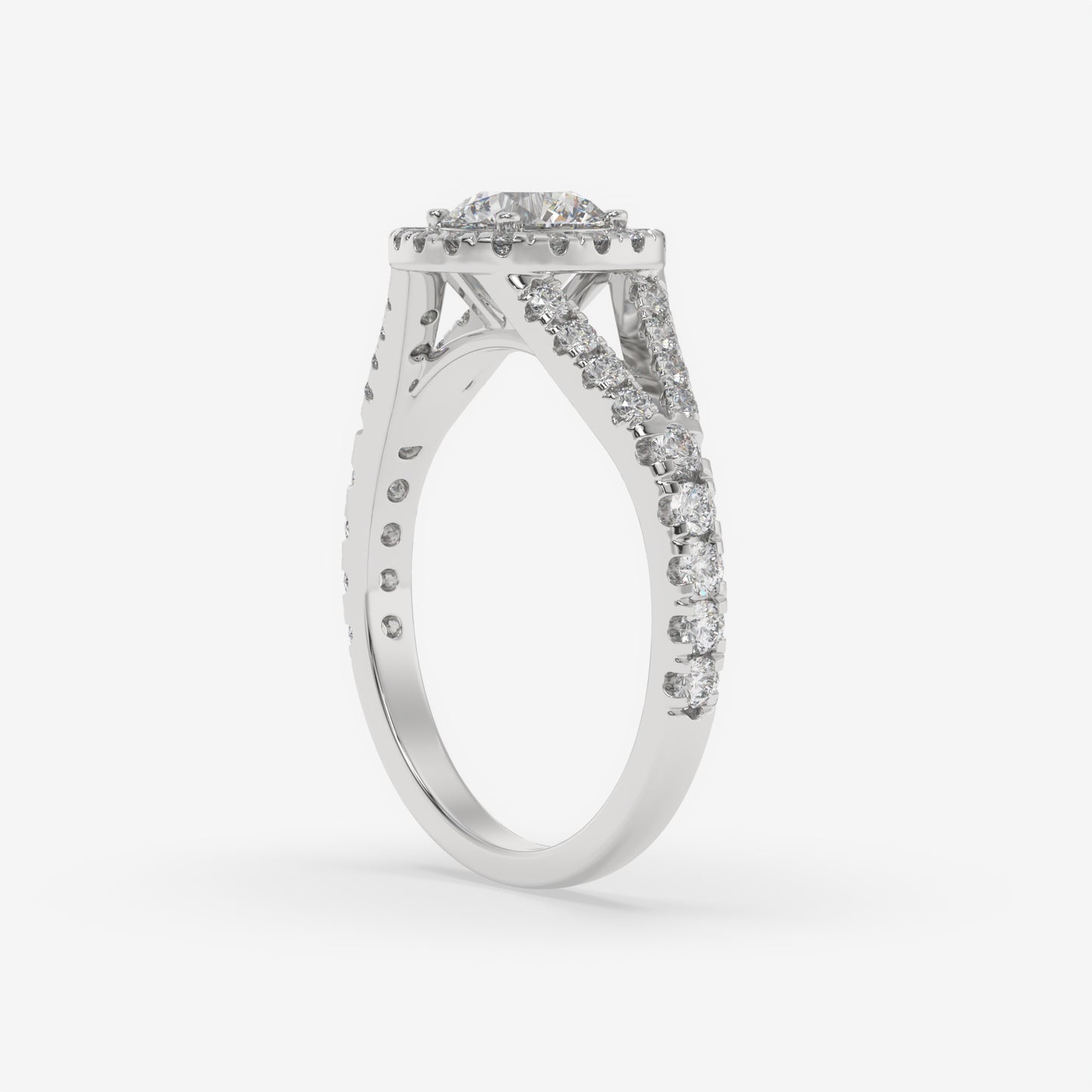 Celestial Halo Split-Shank Engagement Ring - Round