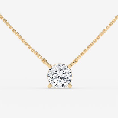 Classic Solitaire Diamond Necklace - Round