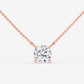 Classic Solitaire Diamond Necklace - Round
