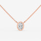 Oval Bezel Diamond Pendant Necklace