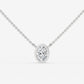Oval Bezel Diamond Pendant Necklace