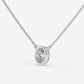 Oval Bezel Diamond Pendant Necklace