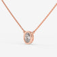 Oval Bezel Diamond Pendant Necklace