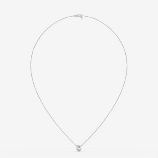 Oval Bezel Diamond Pendant Necklace