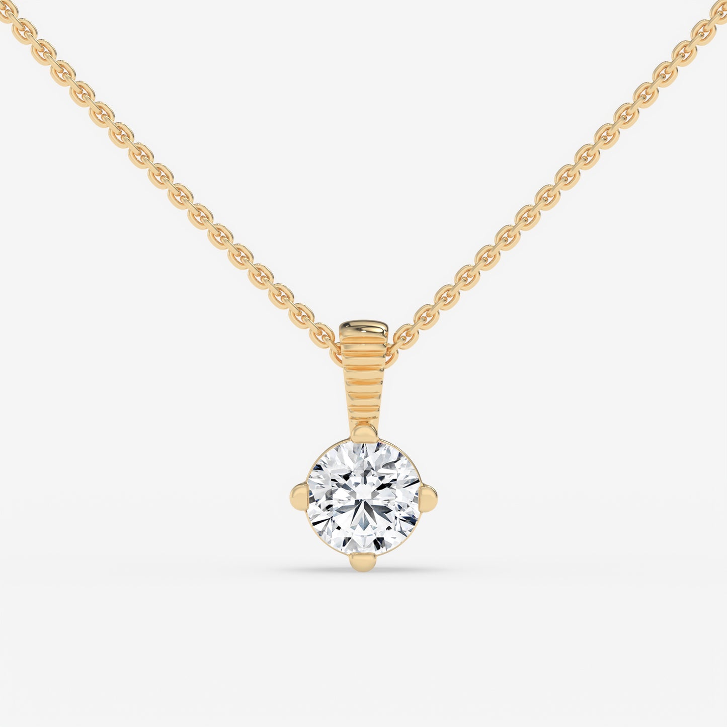 Classic Solitaire Diamond Pendant - Round