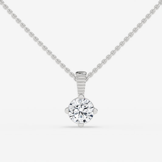 Classic Solitaire Diamond Pendant - Round