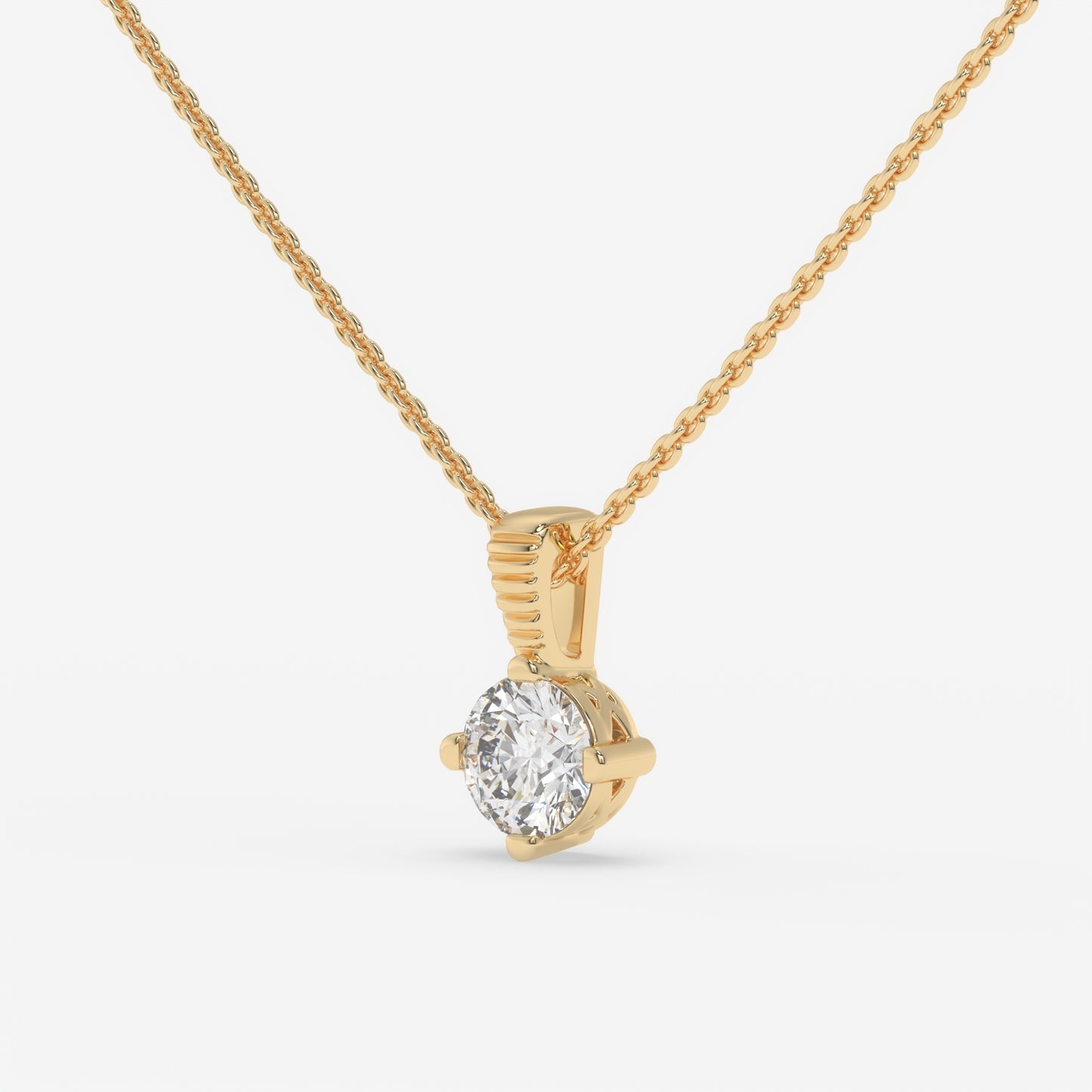 Classic Solitaire Diamond Pendant - Round