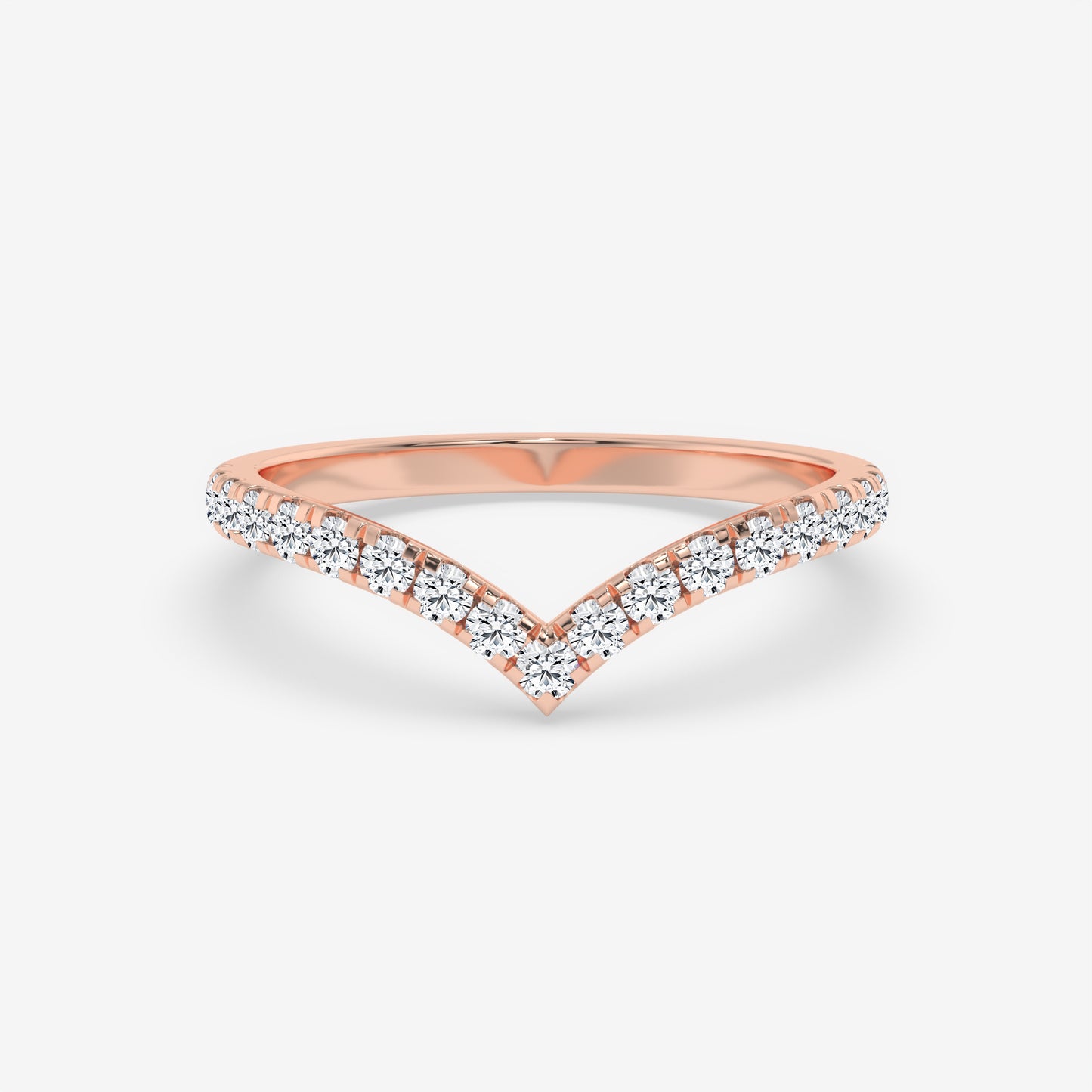 V-Curve Pavé Diamond Ring