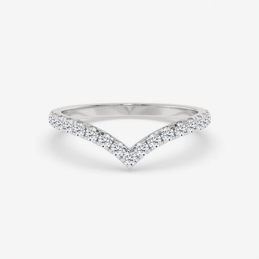 V-Curve Pavé Diamond Ring