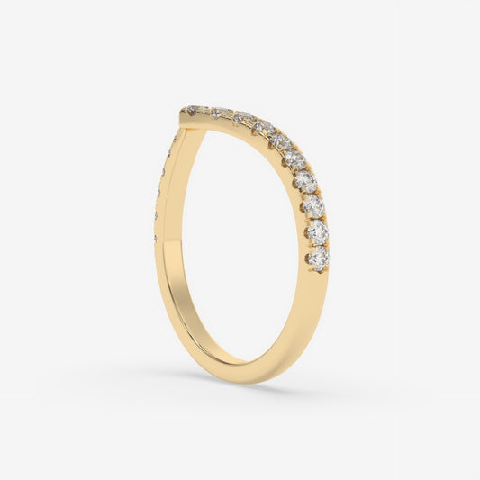 V-Curve Pavé Diamond Ring