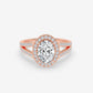 Double Band Halo Oval Ring