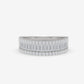 Triple Row Baguette & Round Diamond Fashion Ring