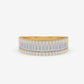 Triple Row Baguette & Round Diamond Fashion Ring