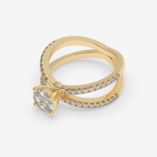 Marquise Cluster Criss-Cross Diamond Ring