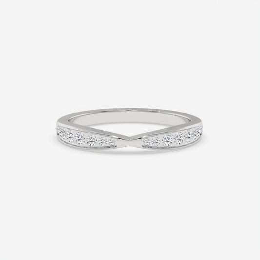 V-Curved Channel-Set Diamond Band - Round