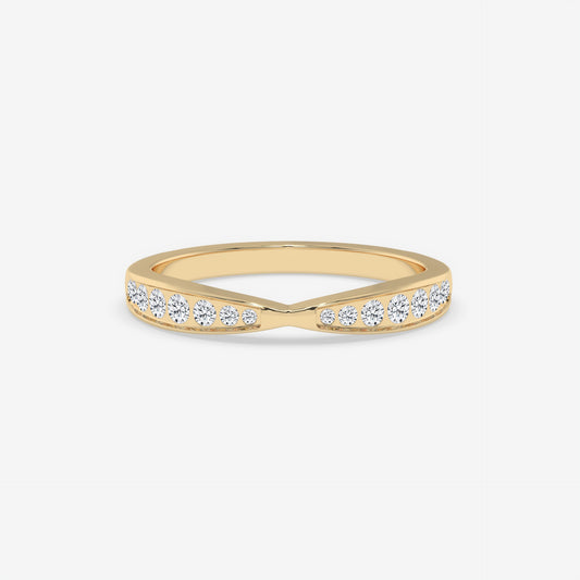 V-Curved Channel-Set Diamond Band - Round