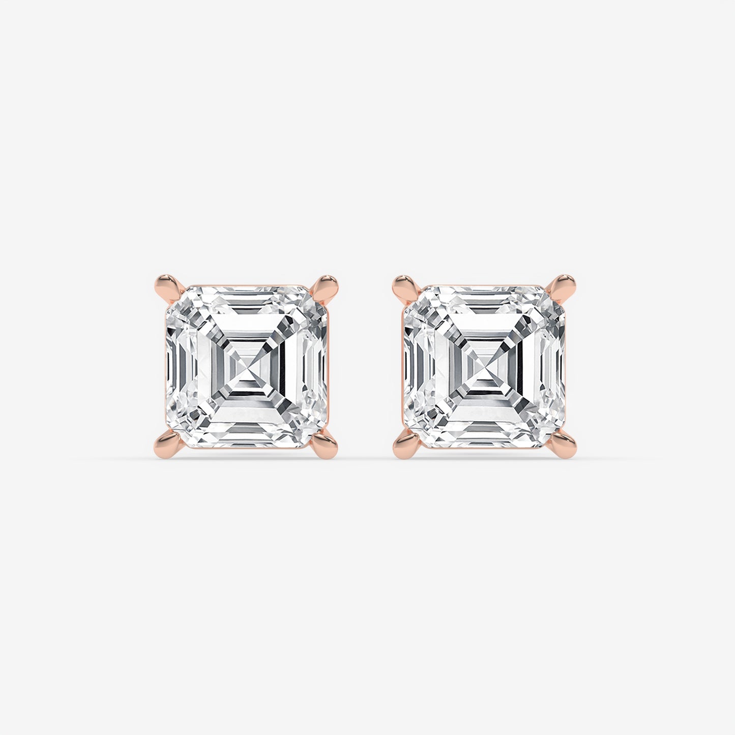 Asscher Cut Diamond Stud Earrings