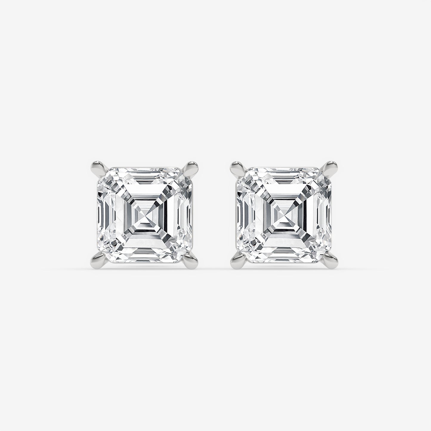 Asscher Cut Diamond Stud Earrings