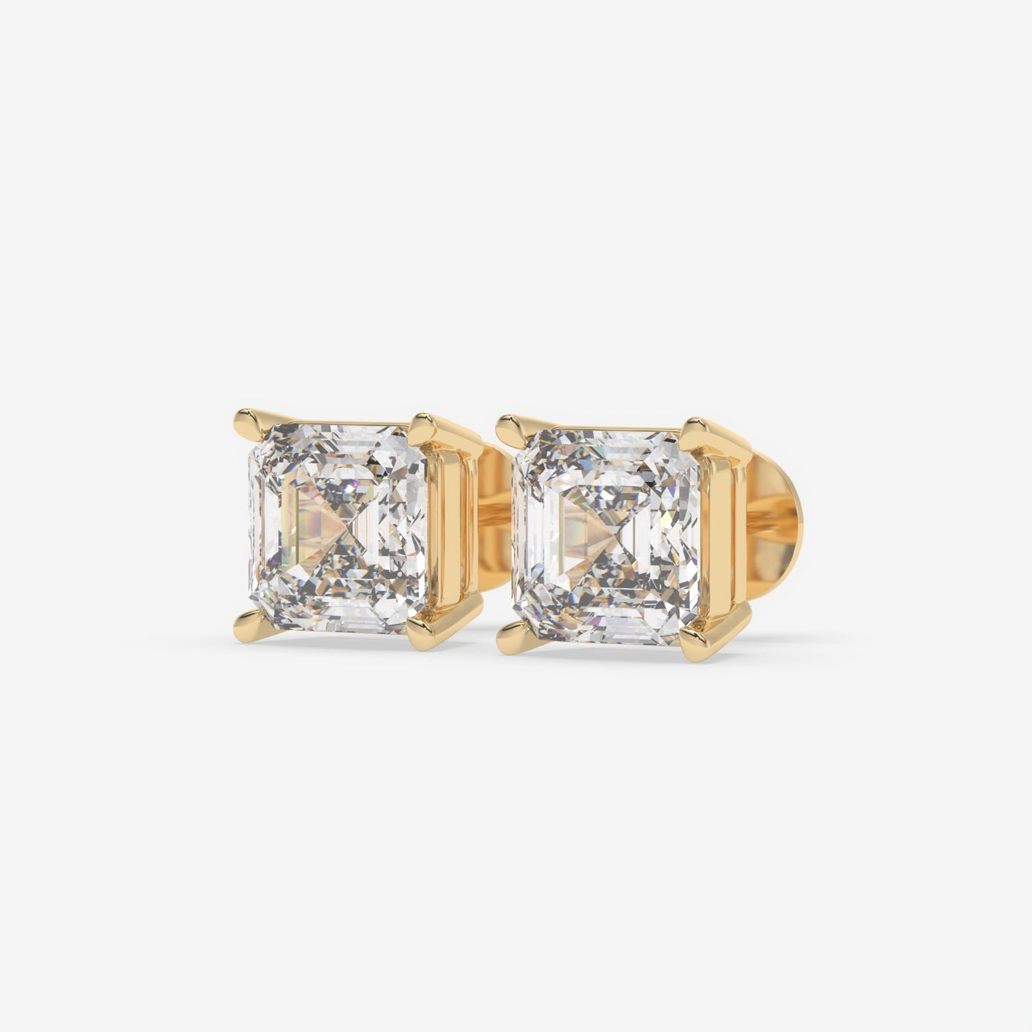 Asscher Cut Diamond Stud Earrings