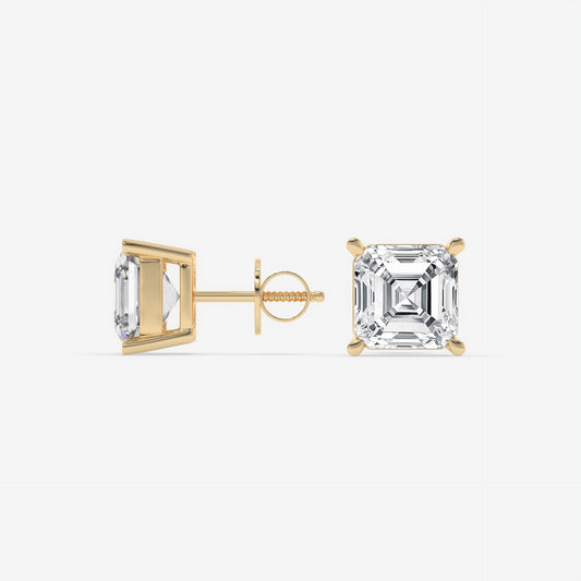 Asscher Cut Diamond Stud Earrings