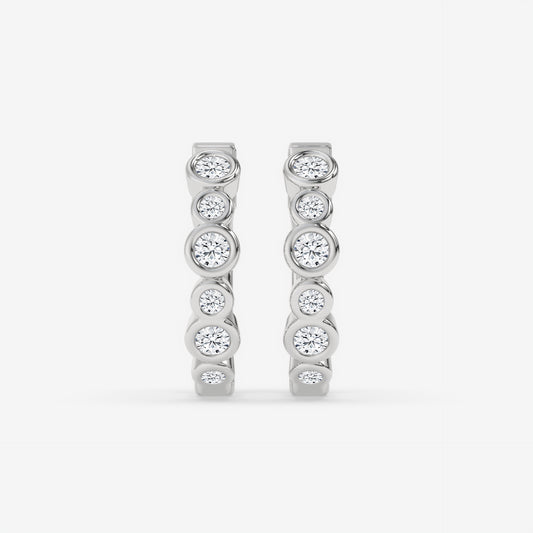 Alternating Round Bezel Hoops