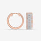 Triple Row Baguette Hoop Earrings