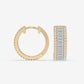 Triple Row Baguette Hoop Earrings