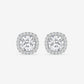 Cushion Cut Halo Stud Earrings