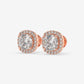 Cushion Cut Halo Stud Earrings
