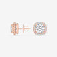 Cushion Cut Halo Stud Earrings