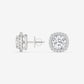 Cushion Cut Halo Stud Earrings