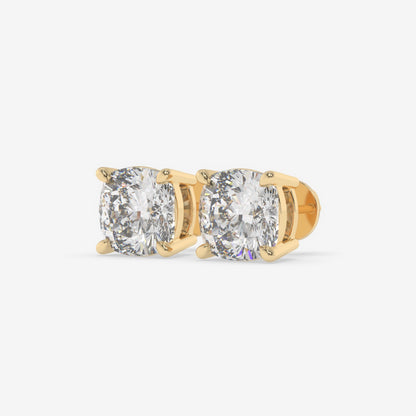 Cushion Cut Diamond Stud Earrings