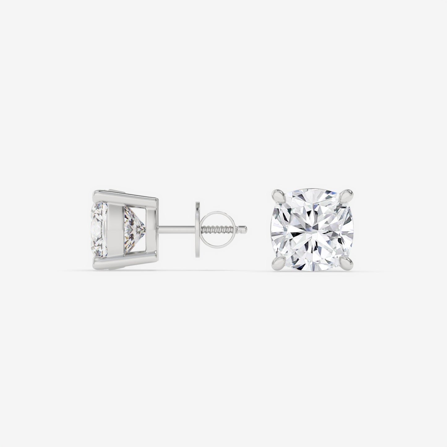 Cushion Cut Diamond Stud Earrings