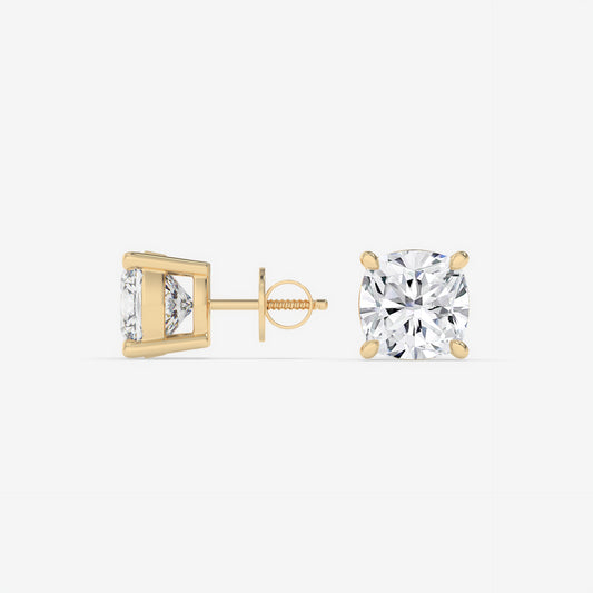 Cushion Cut Diamond Stud Earrings