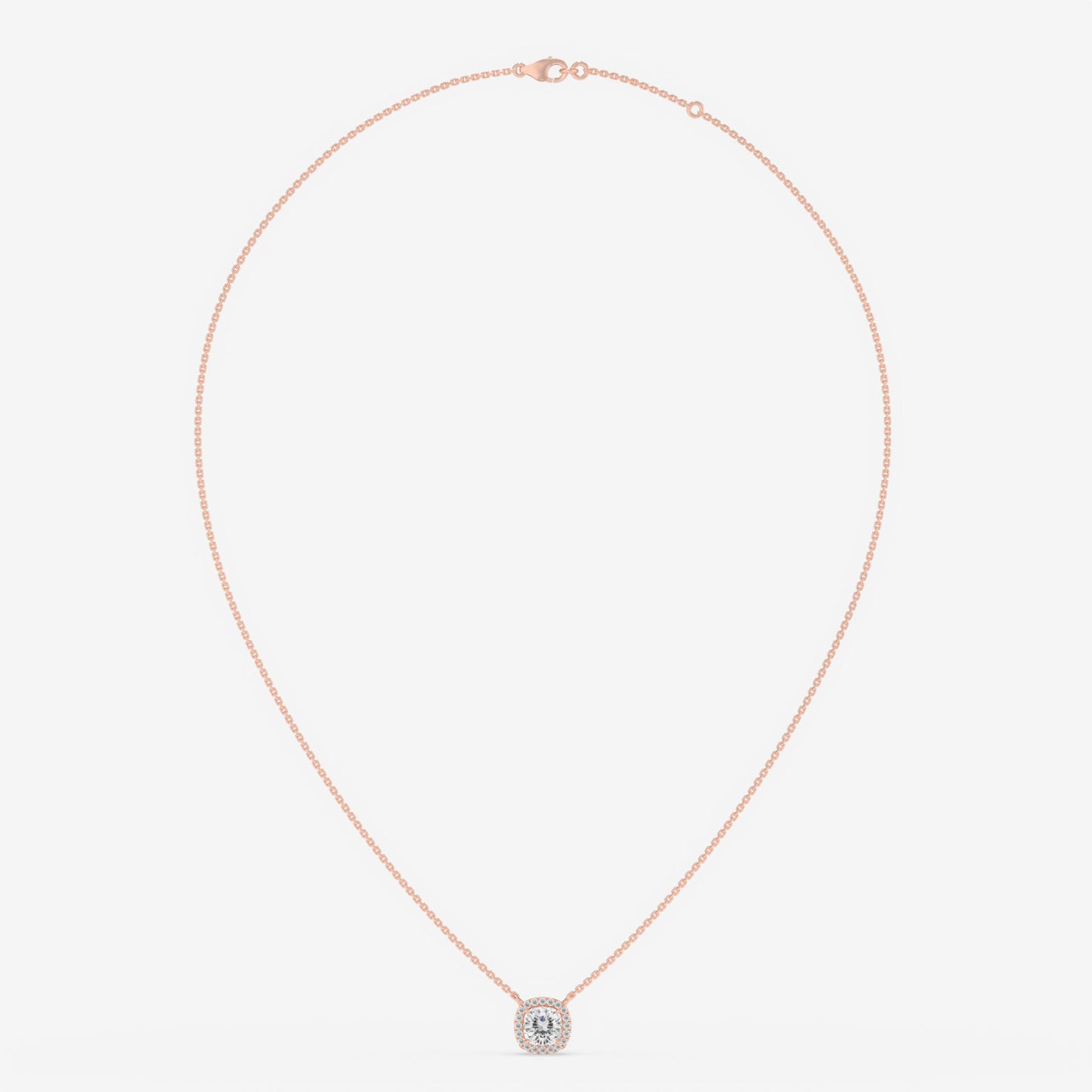 Cushion Cut Halo Diamond Necklace