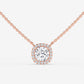 Cushion Cut Halo Diamond Necklace