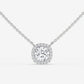 Cushion Cut Halo Diamond Necklace