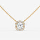 Cushion Cut Halo Diamond Necklace