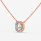 Cushion Cut Halo Diamond Necklace