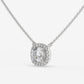 Cushion Cut Halo Diamond Necklace