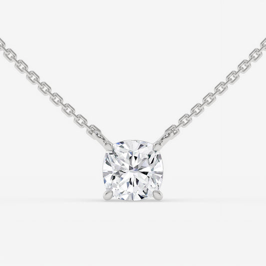 Cushion Cut Solitaire Pendant Necklace