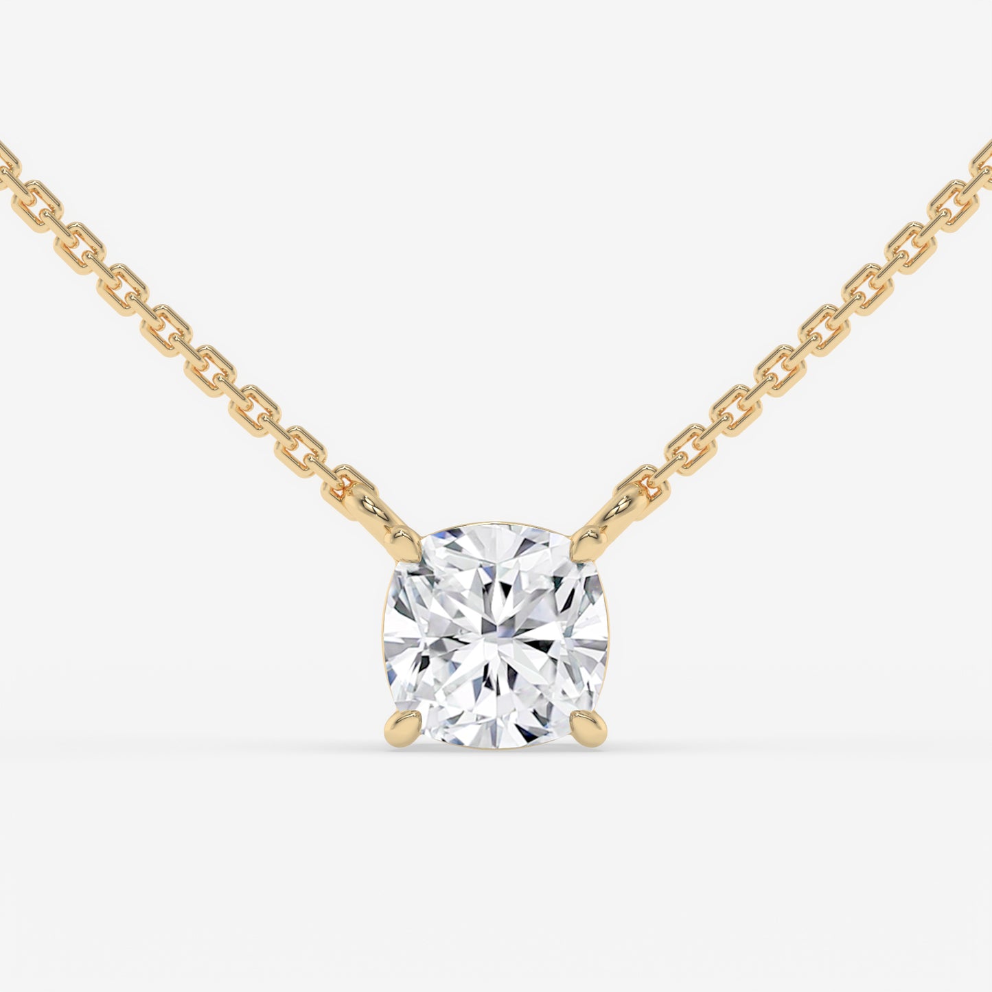 Cushion Cut Solitaire Pendant Necklace