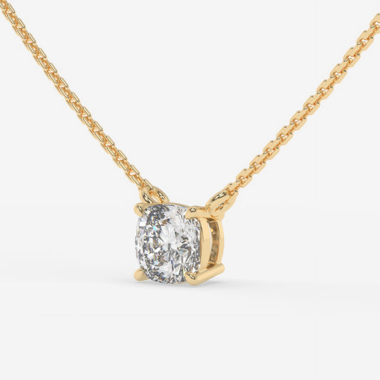 Cushion Cut Solitaire Pendant Necklace